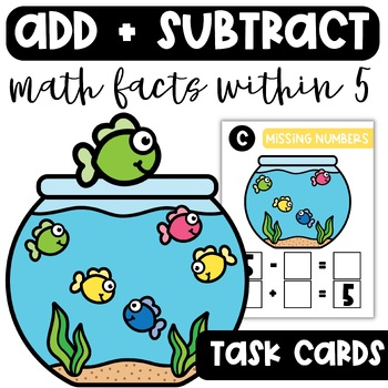 Preview of Add and Subtract within 5 | Task Cards