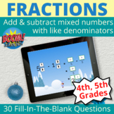 Add and subtract fractions with like denominators BOOM CAR