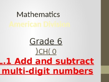 Preview of Add and subtract multidigit numbers
