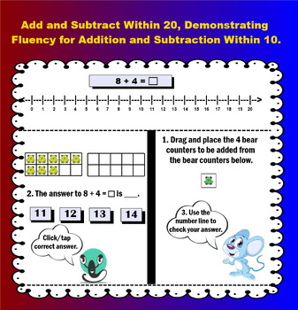 Preview of Add and subtract within 20, demonstrating fluency for addition and subtraction.