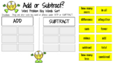 Add or Subtract?  Addition vs. Subtraction Word Problem Ke