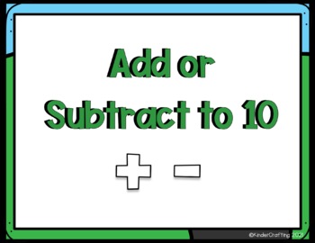 Preview of Add or Subtract to 10 l Google Slides Self Assessing Game