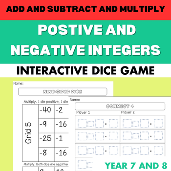 Preview of Add, subtract and multiply positive and negative integers partner game