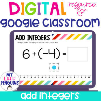 Preview of Add the Integers with Number Lines Google Classroom (numberlines)