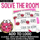 Add to 1,000 Math Task Cards  2nd Grade Solve the Room Mat
