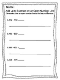 Add up to subtract on an Open Number Line within 1000.