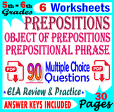 Preposition Worksheets. Grammar Practice & Reviews. 5th-6t