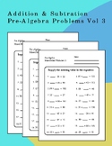 Addiction And Subtration Pre-algebra Hard Problem Vol 3
