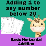 Adding 1 to Any Number Below 20  for kindergarten and 1st-grade