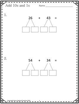 Adding 10s and 1s (Practicing Adding in Parts by Place Value) | TpT