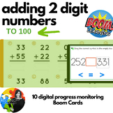 Adding 2 Digit Numbers to 100 - 2nd Grade Math | Boom Cards