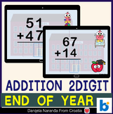 Adding 2 Digits | End of the year MATH Bundle Boom™ Cards