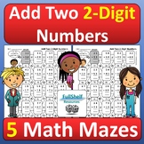 Adding 2 Two-Digit Numbers Math Mazes Vertical Addition Pu