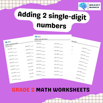 Preview of Adding 2 single-digit numbers