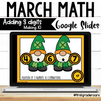 Preview of Adding 3 Digits Digital March Google Slides Distance Learning