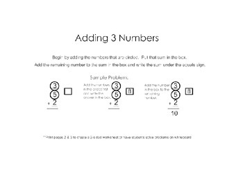 Preview of Adding 3 Given Numbers