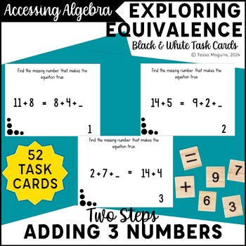 Preview of Adding 3 Numbers Addition within 20 Multi-Step Missing Addend Task Cards
