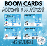 Adding 3 Numbers - BOOM CARDS™ - Winter Version