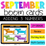 Adding 3 Numbers Boom Cards 2nd Grade Digital Task Cards