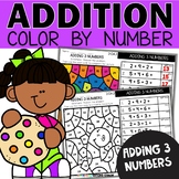 Adding 3 Numbers - Color by Number Fact Fluency Math Works