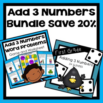 Preview of Adding Three Numbers First Grade Bundle