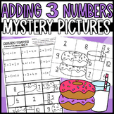 Adding 3 Numbers Mystery Picture Worksheets: Within 10 and
