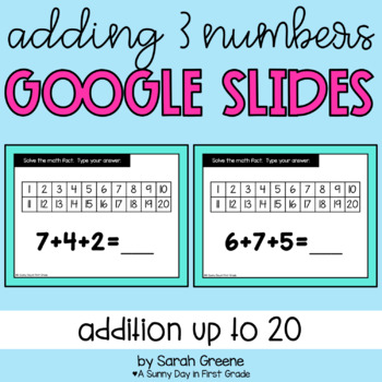 Preview of Adding 3 Numbers for Google Slides™