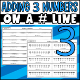 Adding 3 Numbers on a Number Line Worksheets: No Prep Addi