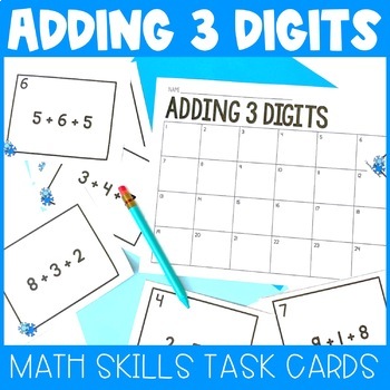 Preview of Making 10 to Add | Adding 3 Digits Task Cards