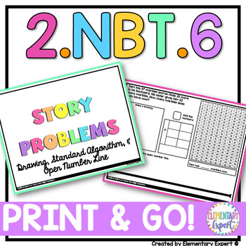 Preview of Adding 3 Two-Digit Numbers Standard Algorithm Story Problems 2.NBT.6