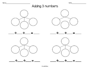 Adding 3 numbers number bonds by Buzzing With Knowledge | TpT