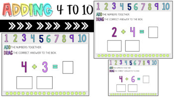 Preview of Adding 4 Activity: Digital Task Cards for Google Classroom, Distance Learning