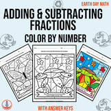 Adding and Subtracting Fractions Color by Number: Coloring