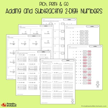 2nd Grade Math Sheets Double Digit Addition Subtraction With Regroup ...