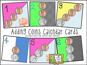 Preview of Calendar Date Cards - Adding Coins