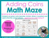 Adding Coins Math Maze for 1st & 2nd Grade Math
