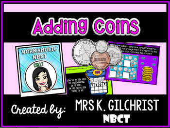 Preview of Adding Coins Under $1.00 Promethean ActivInspire Flipchart Lesson