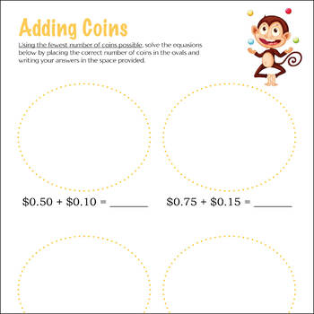 Adding Coins Under 1 Dollar - 4 pages by Maria Carino