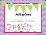 Adding Coins up to $1 Task Cards