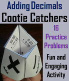 Adding Decimals Activity 4th 5th 6th Grade Cootie Catcher 