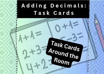 Preview of Adding Decimals | 6th 7th 8th Grade Math | Activity | Around the Room Flashcards
