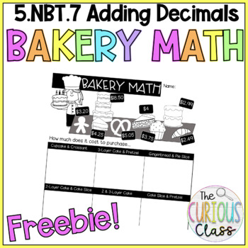 Preview of Adding Decimals: Bakery Math [5.NBT.7]