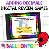 5th Grade Adding Decimals Digital Math Review Games BalloonPop™