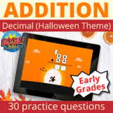Add Decimals Boom Cards Halloween Theme