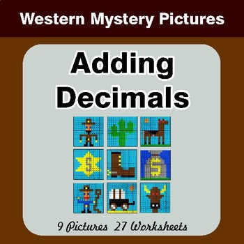 Adding Decimals - Color-By-Number Math Mystery Pictures - Hipster Theme