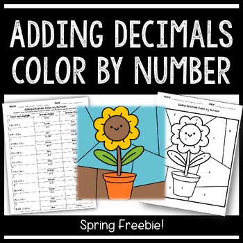 Preview of Adding Decimals Color by Number