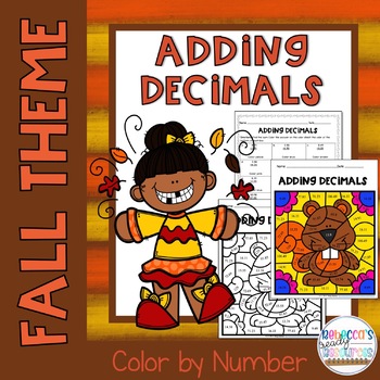 Preview of Adding Decimals Fall Color by Number