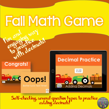 Preview of Adding Decimals Digital Game-Pumpkin Haul