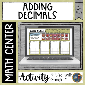 Preview of Adding Decimals Digital Math Centers