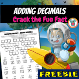 Adding Decimals Free Crack the Fun Fact Math Worksheet